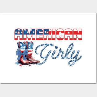 American Girly Coquette 4th Of July Gift For men Women Posters and Art